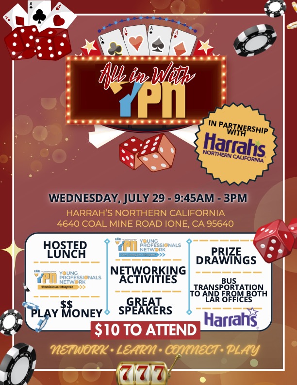 All in with YPN, Harrahs trip flyer.